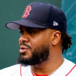 American League's Kenley Jansen, of the Boston Red Sox, speaks during an All-Star Game player availability, Monday, July 10, 2023, in Seattle.