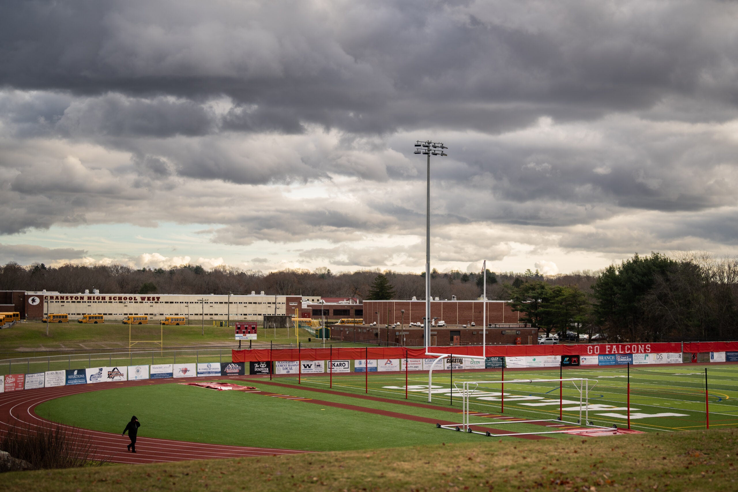 Cranston High School West and its athletic field, in Cranston, R.I.