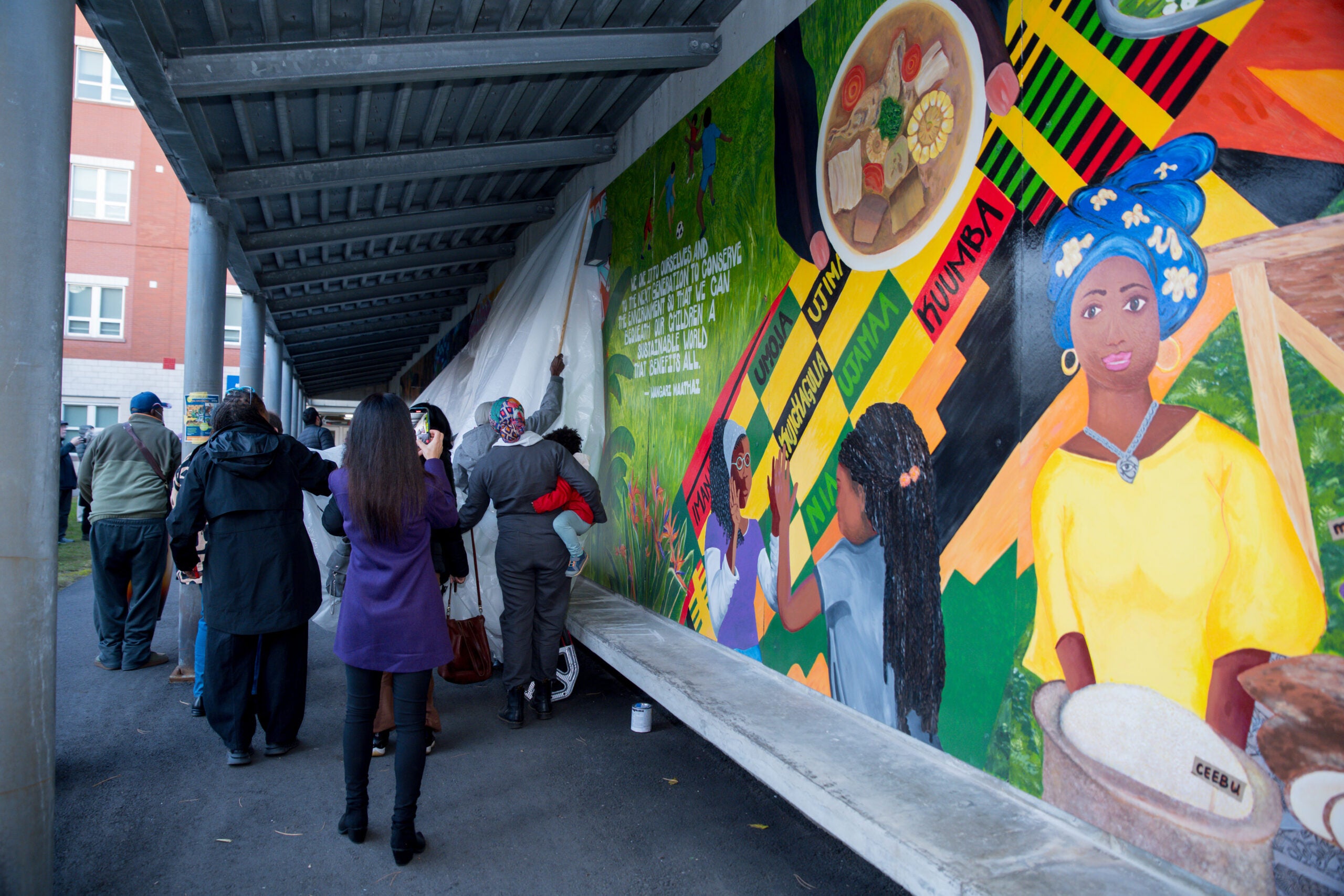 "An Ode to Africa in the Americas" mural at Roxbury Community College